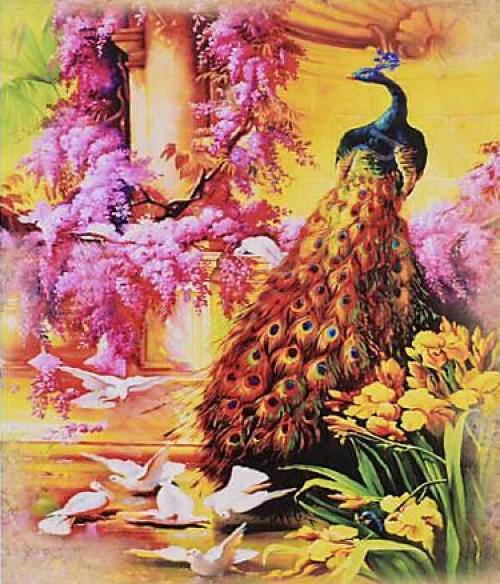 Алмазна мозаїка TK Group Павич в яскравому саду 30х40 см (GB71932)