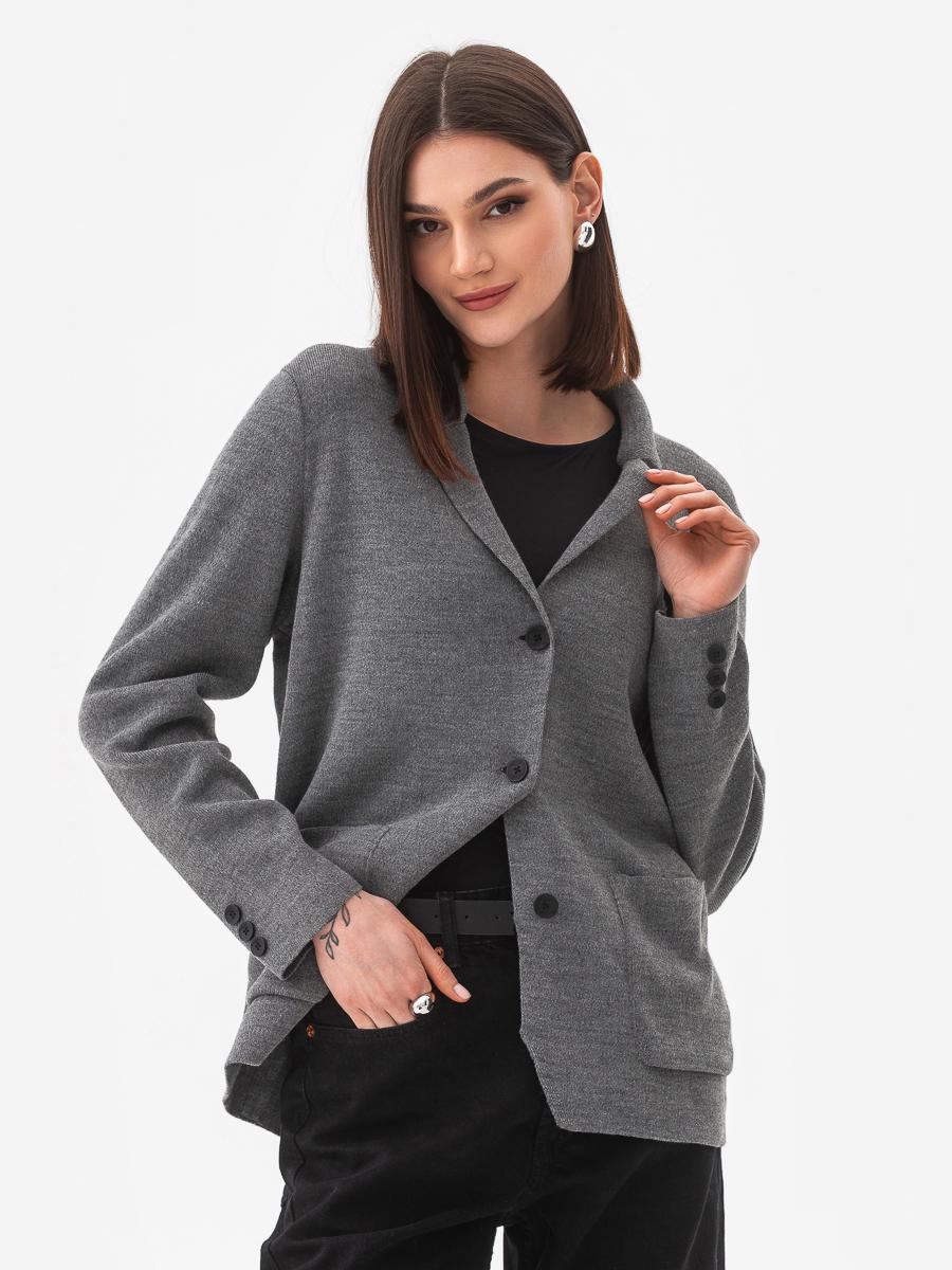 Пиджак легкий вязаный женский SVTR р. 42-50 Серый (596) - фото 9 Пиджак легкий вязаный женский SVTR р. 42-50 Серый (596) - фото 9