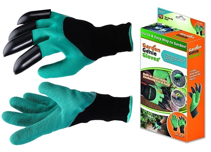 Перчатки садовые с когтями Garden Genie Gloves пластиковыми наконечниками когтями - фото 6