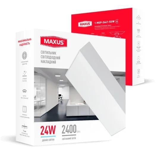 LED-світильник накладний Maxus SP Ceiling Square Slim 1-MSP-2441-SSW 24W 4100K White (27551711)