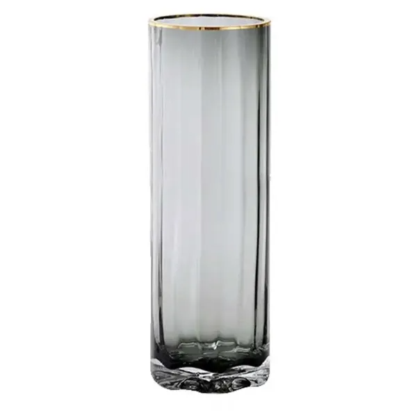 Ваза для цветов Sandera стеклянная 29,5 см Прозрачный/Золотой (HP-1708)