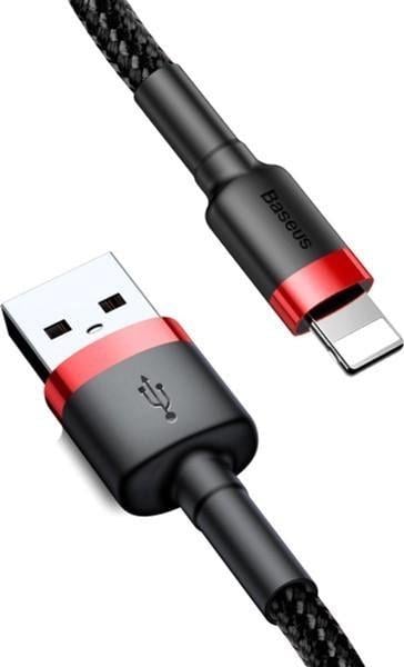 Кабель для зарядки BASEUS Cafule Cable USB to Lightning 1,5 A 2 м Black/Red (CALKLF-C19) - фото 6