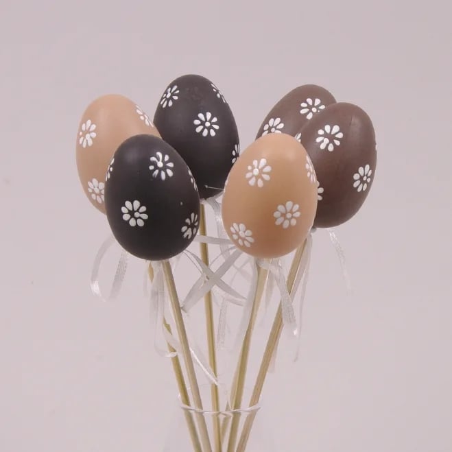 Декорация пасхальная на пике Flora Писанка микс 6 шт. (44039)