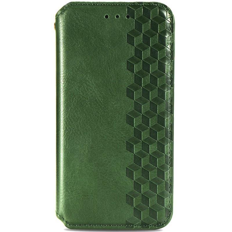 Противоударный кожаный чехол книжка GETMAN Cubic (PU) для Xiaomi Poco X3 NFC / Poco X3 Pro Зеленый