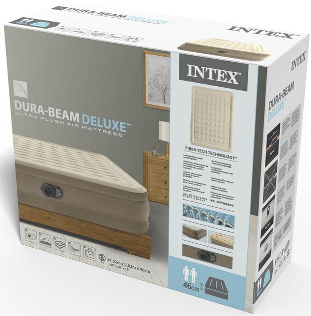 Надувне ліжко-матрац велюр Intex з вбудованим насосом 220-240 В 152х203х46 см (64428) - фото 4 Надувне ліжко-матрац велюр Intex з вбудованим насосом 220-240 В 152х203х46 см (64428) - фото 4