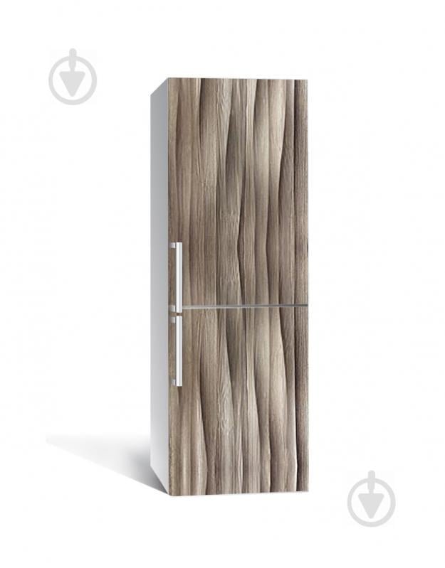 Наклейка на холодильник Zatarga «Деревянные волны» 650х2000 мм виниловая 3Д наклейка декор на кухню