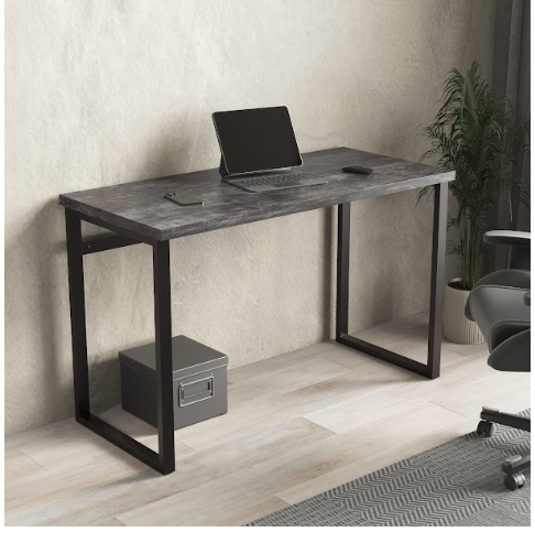 Компьютерный стол в стиле лофт с металлическими ножками 1200х755х600 мм Темный Бетон (MX-01)