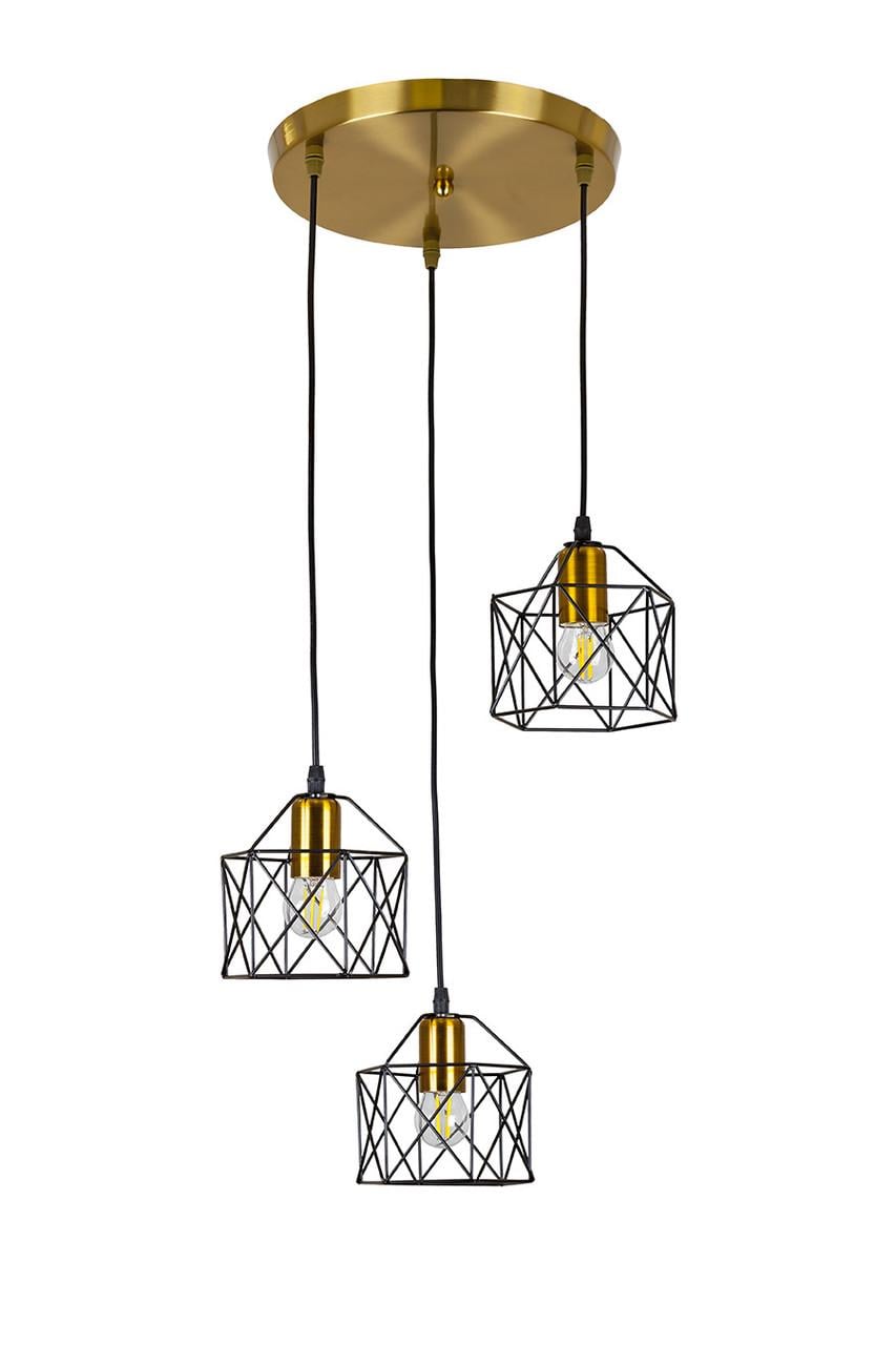 Подвесной светильник Levistella 756PR101F-3 300 Лофт с тремя металлическими плафонами Бронзовый/Черный (1887935333)
