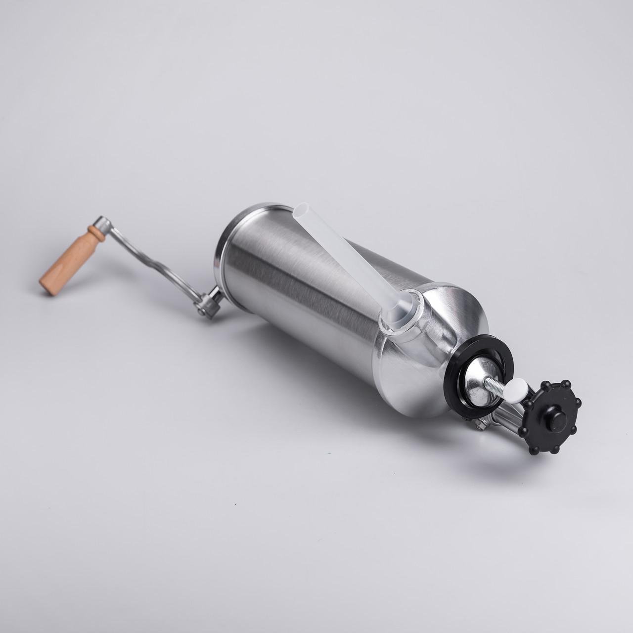 Шприц колбасный вертикальный на 2,5 кг из нержавеющей стали 10 см. Стальной (16788-5)