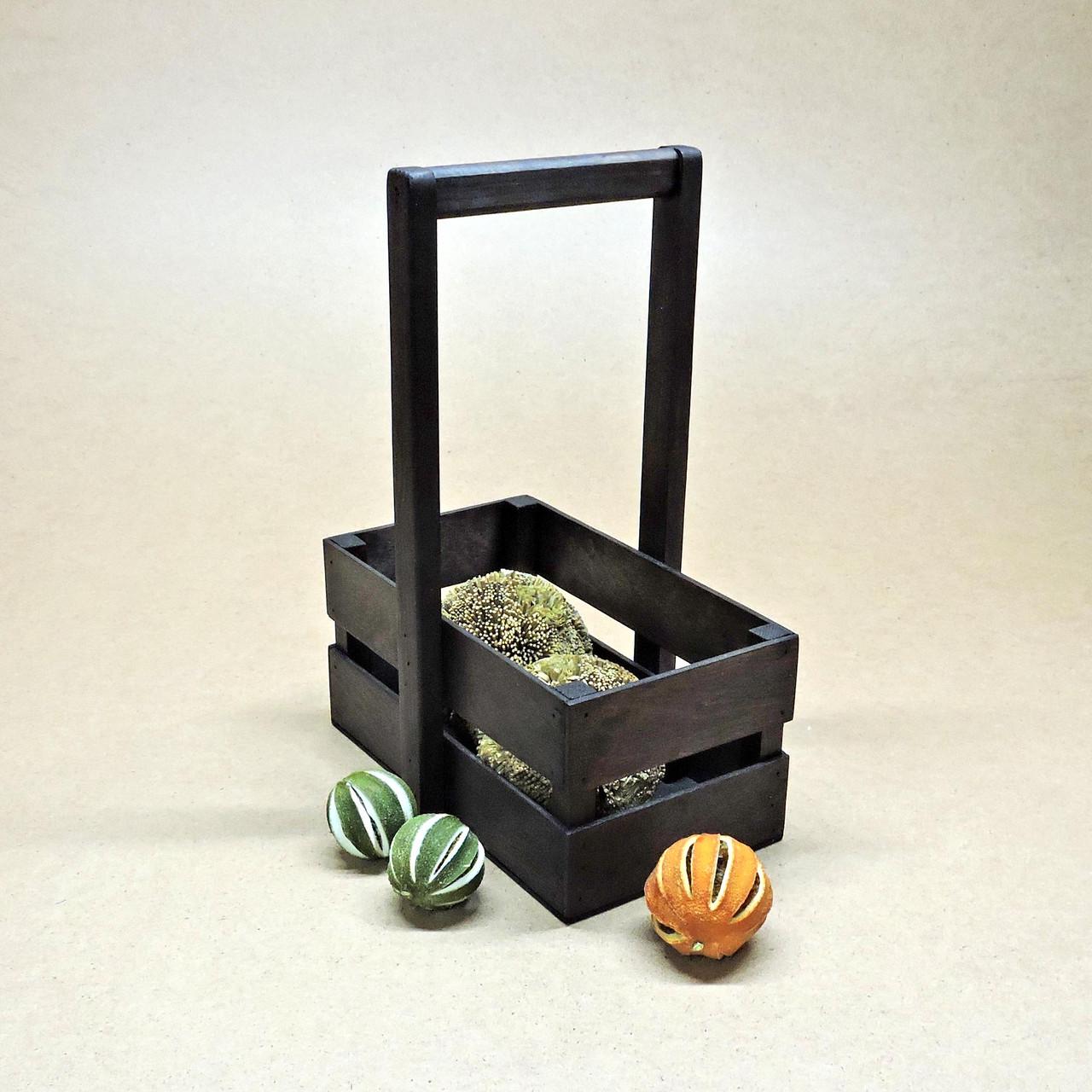 Корзинка подарочная из дерева Шелли 15х26 см Венге (ПДК-0022212)