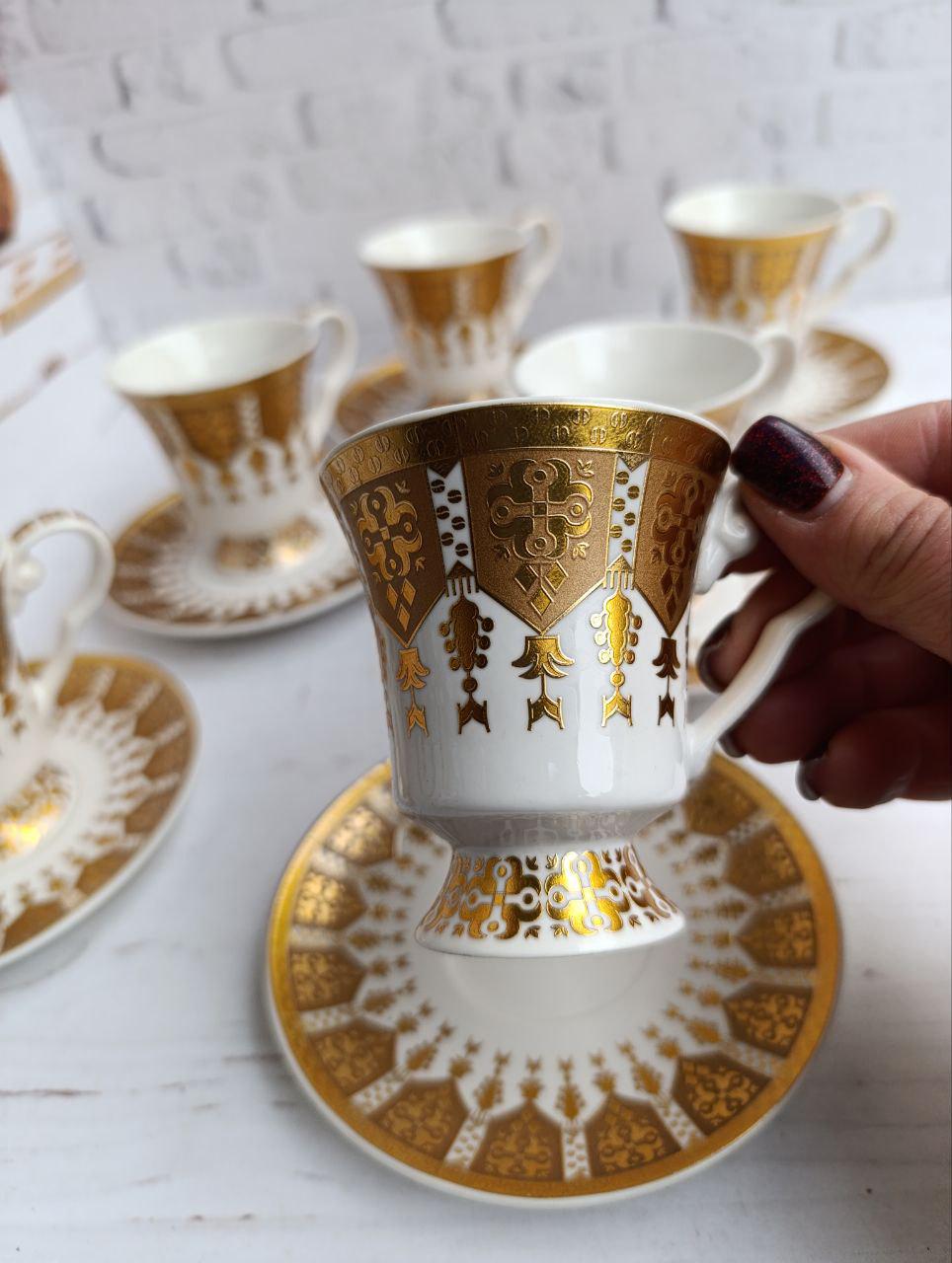 Сервиз кофейный SNT Золотая соната фарфоровая 90 мл 12 пр. (034-12-90) - фото 3
