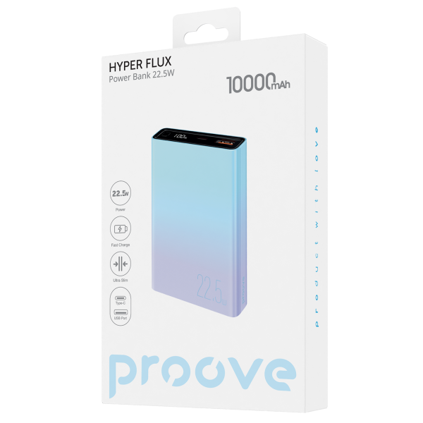 Повербанк Proove Hyper Flux 3A USB/Type-С Gradient 10000 mAh 22,5W Синій/Фіолетовий (PBH120120009) - фото 3