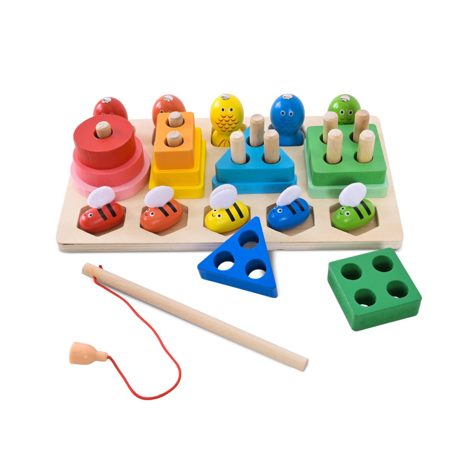 Игрушка для малышей сортер деревянный с пинцетом и магнитом развивающая для моторики/логики (33731539)