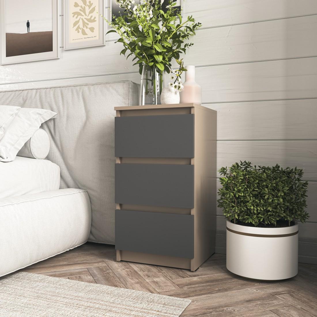 Тумба прикроватная 400х758х398 мм Капучино/Антрацит (B-762)