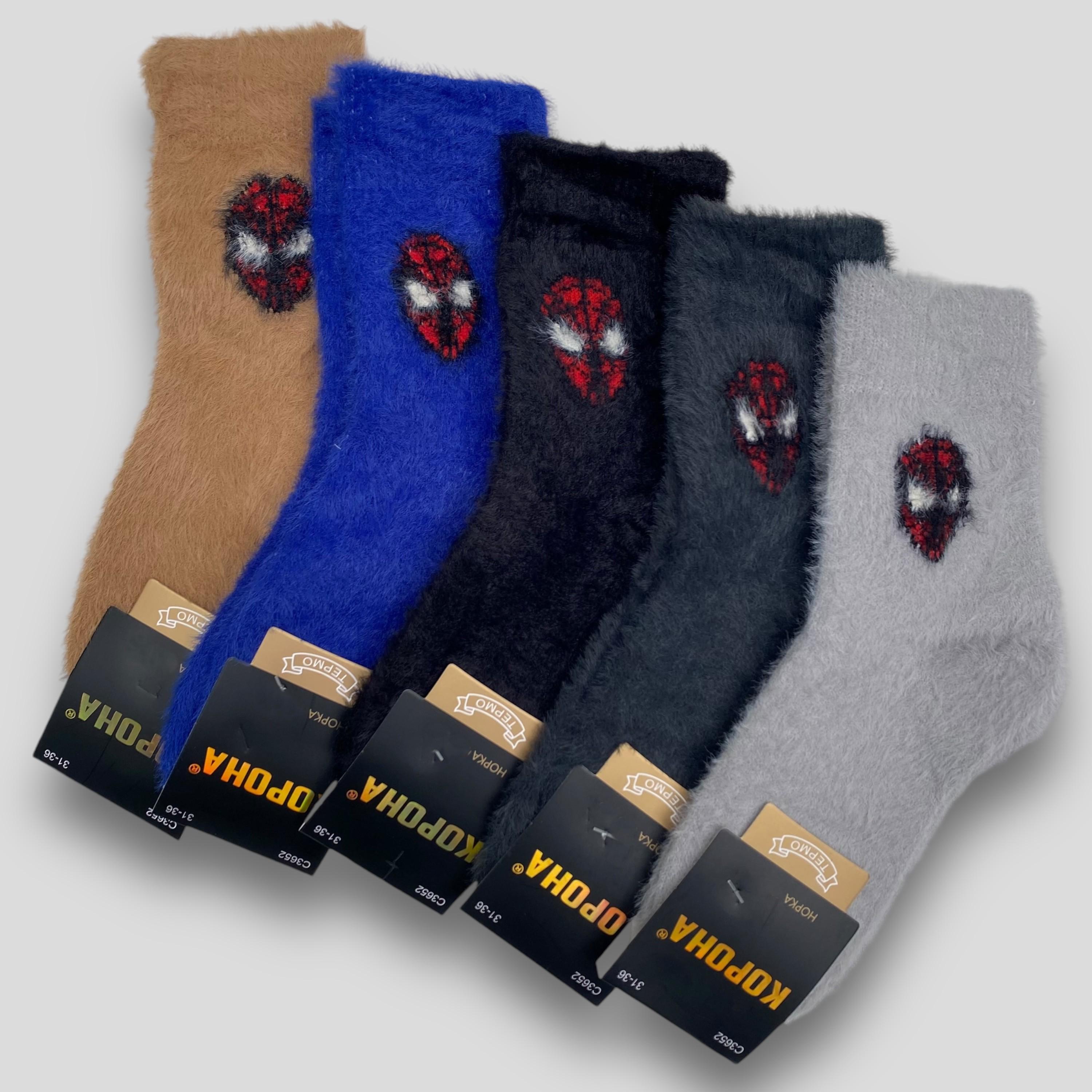 Носки детские Корона с человеком-пауком зимние 5 пар (1-JC3652) Носки детские Корона с человеком-пауком зимние 5 пар (1-JC3652)