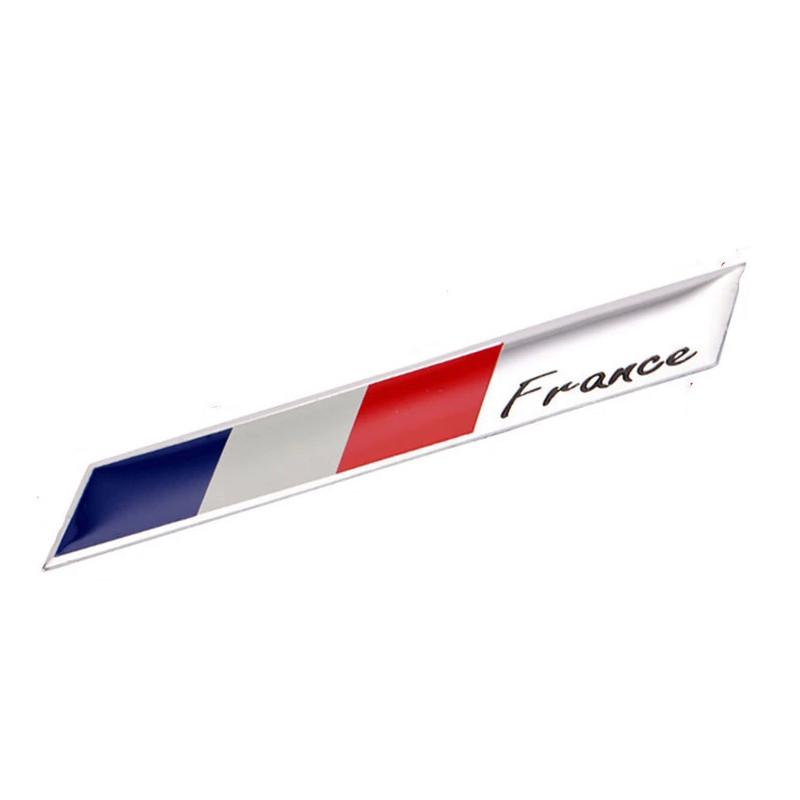 Эмблема алюминиевая флаг Франции с надписью France 9,8х1,5 см. (1670665223)