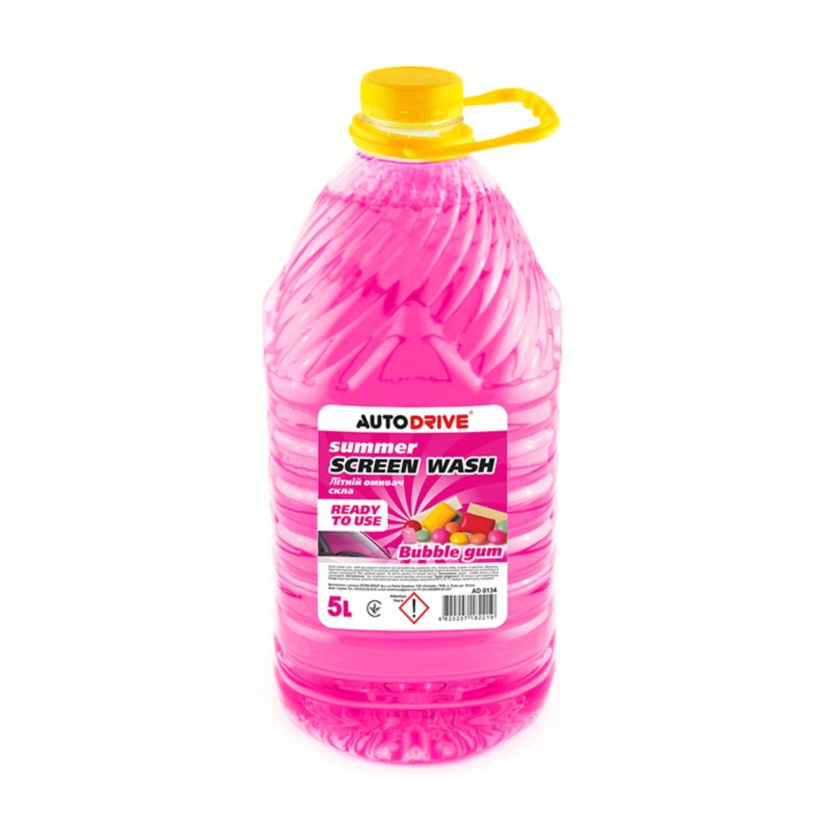 Омивач скла літній AutoDrive Summer Screen Wash Bubble Gum PET 5 л