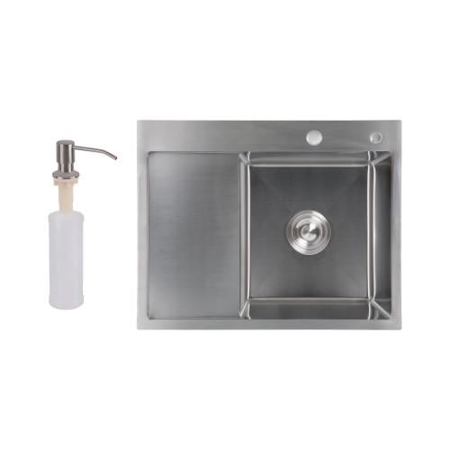 Мойка для кухни встроенная Lidz Handmade H6350L LDH6350BRUL45588 крыло слева 3/1 мм Brushed Steel (25940037)