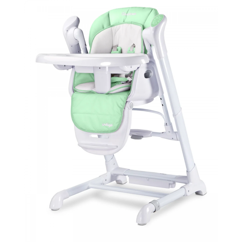 Стільчик для годування та гойдалка 2в1 Caretero Indigo Mint з регулюванням висоти 6 позицій