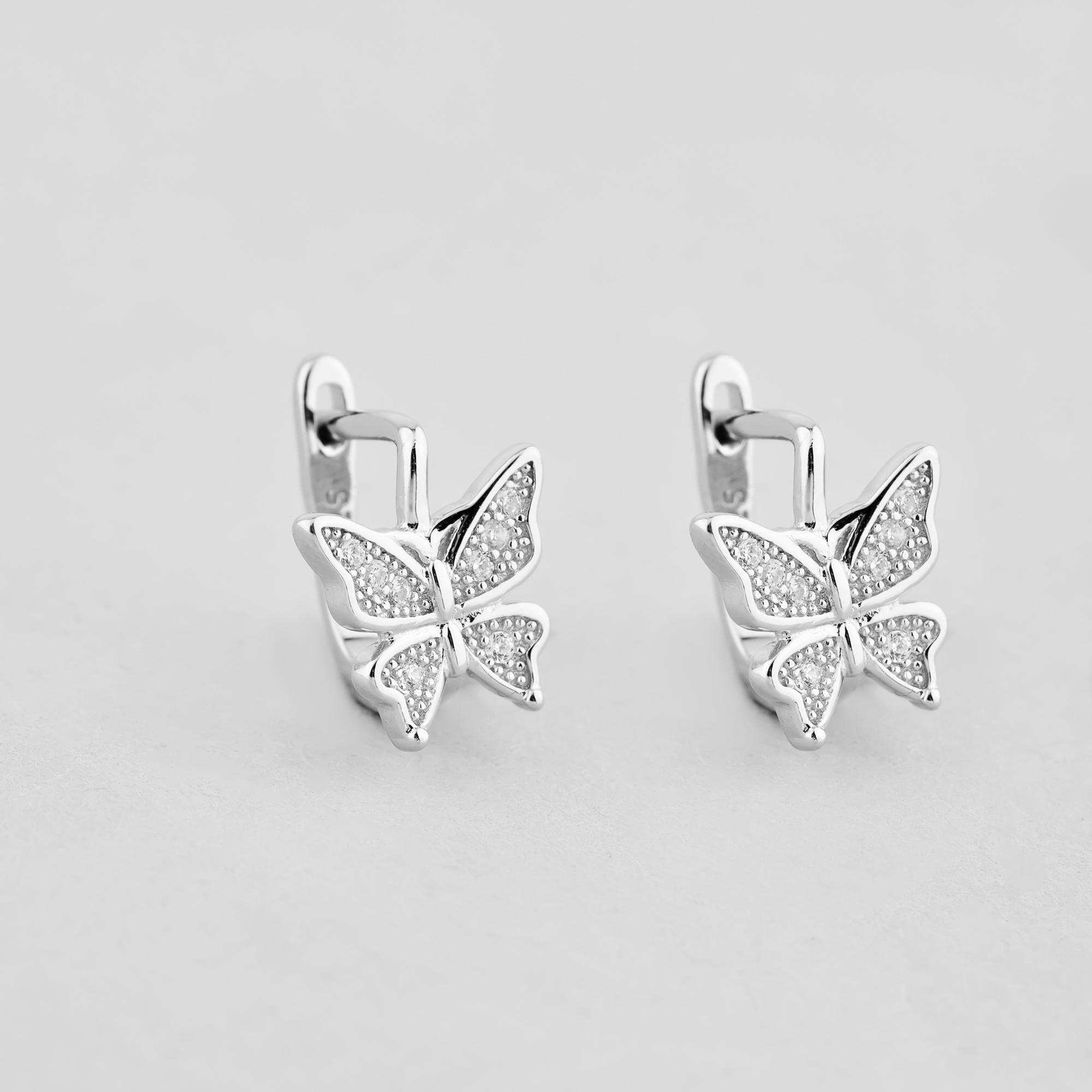 Серебряные серьги Minimal Бабочка (13529)