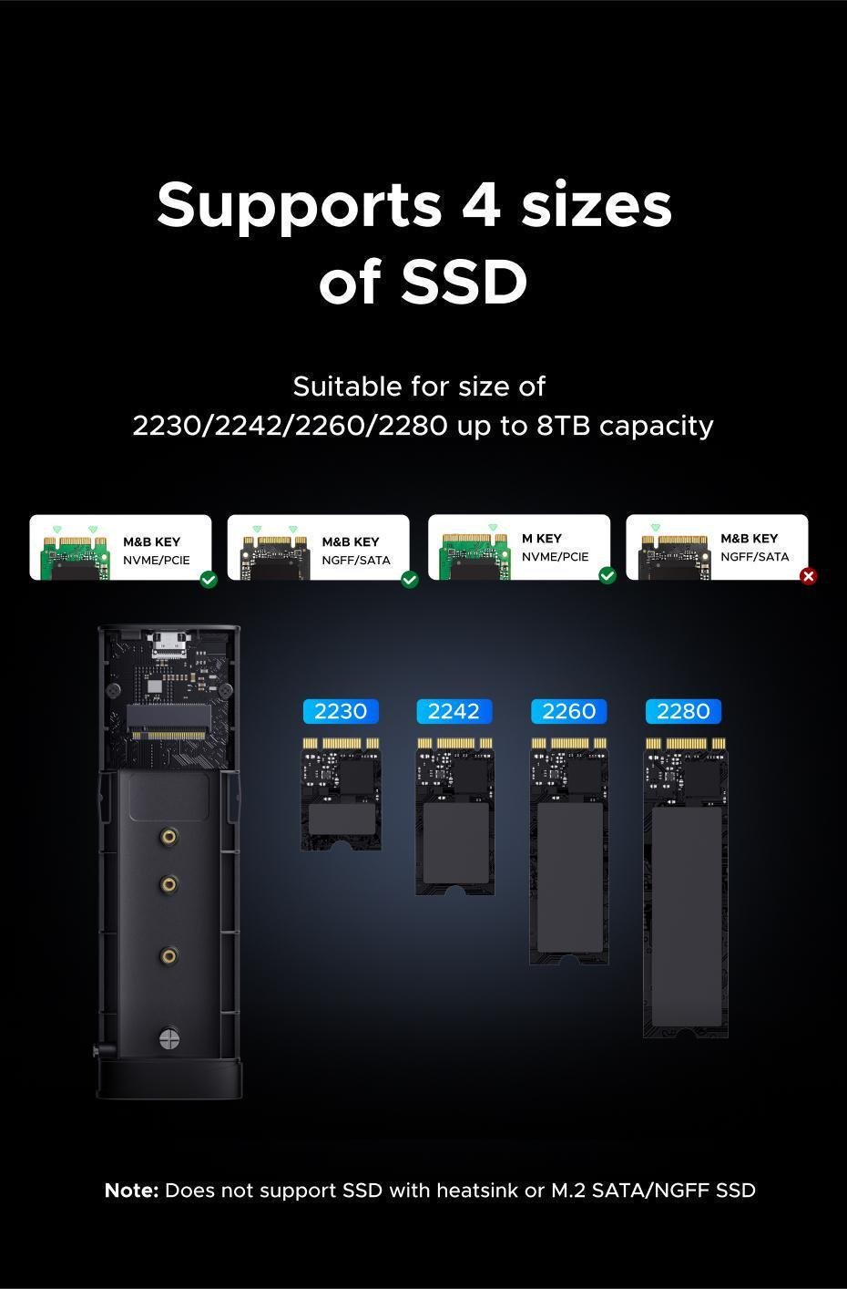 Кишеня зовнішня Ugreen 20 гбіт/с USB Срібний (55150) - фото 11