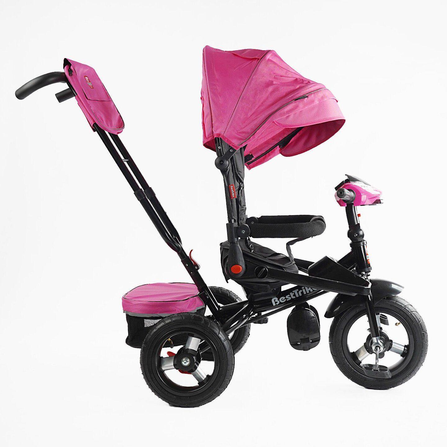 Велосипед дитячий триколісний Best Trike 6088 F надувні/фара з USB/пультом/батьківською ручкою Рожевий (701-16) - фото 4 Велосипед дитячий триколісний Best Trike 6088 F надувні/фара з USB/пультом/батьківською ручкою Рожевий (701-16) - фото 4