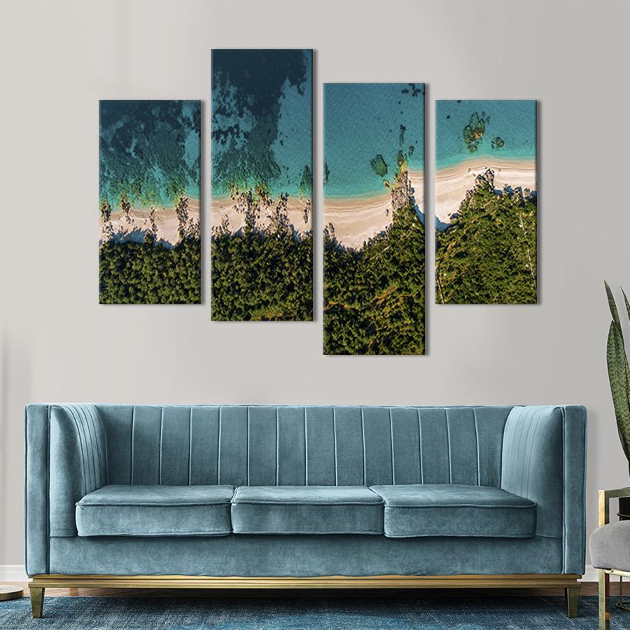 Картина модульная из 4 частей Пляж в Албании сверху L 129x90 см (444-42)