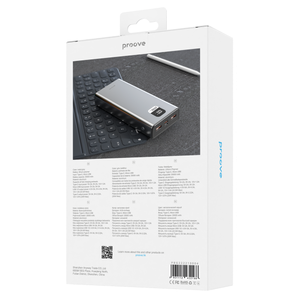 Повербанк Proove Guardian 3A QC+PD 2USB/Micro-USB/Type-С 10000 mAh 22,5W Сірий (PBG222210004) - фото 4