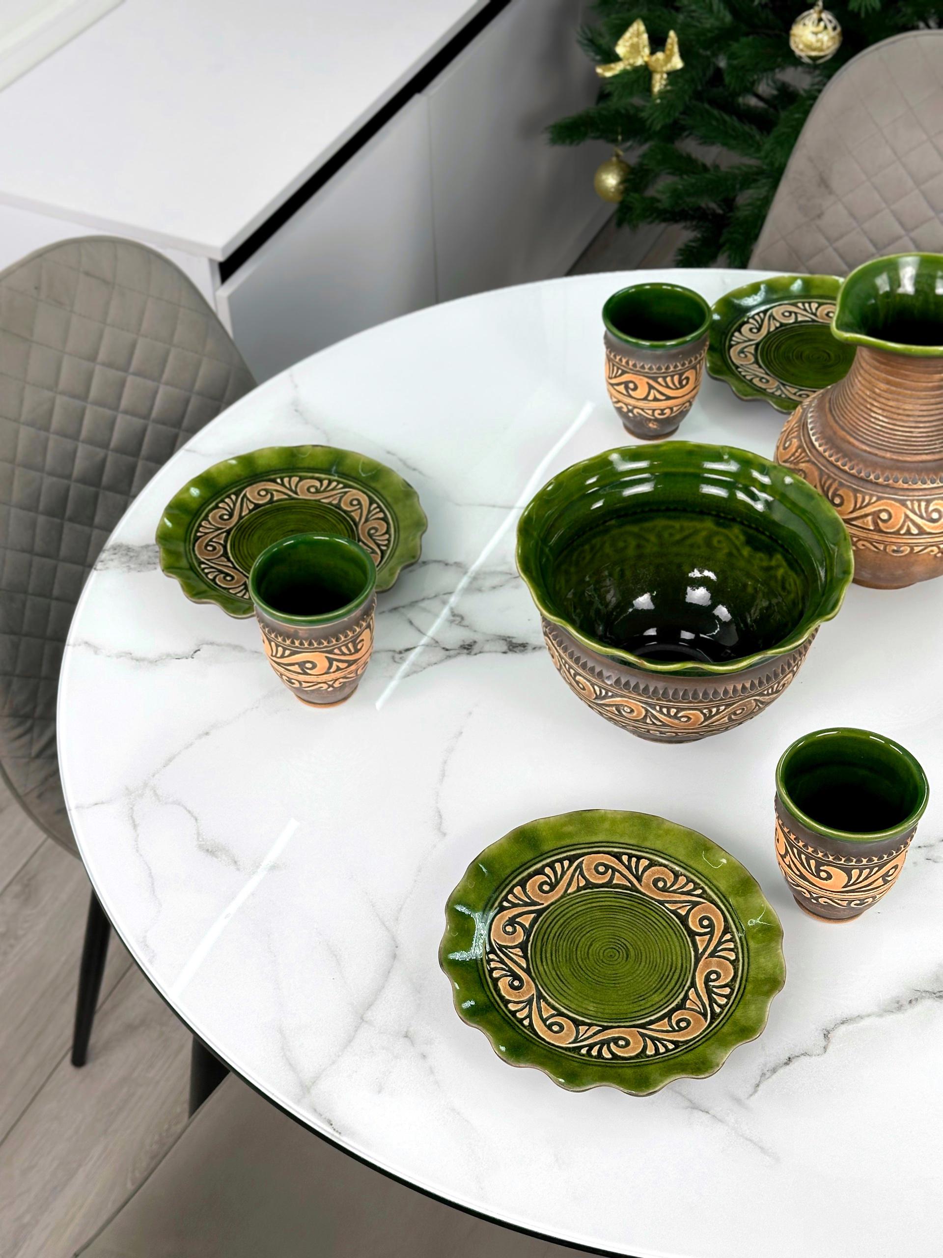 Набор глиняной посуды Рождественский Святой ужин на 6 человек Гражда Коричневый (17019-40) - фото 5