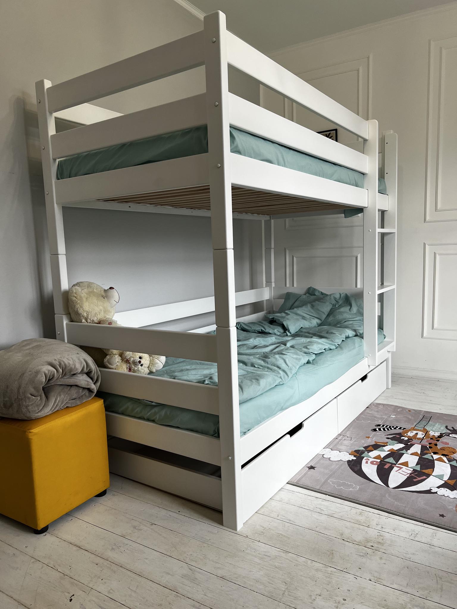 Ліжко підліткове двоярусне Goydalka Tokyo з шухлядою 190x80 см Білий - фото 2 Ліжко підліткове двоярусне Goydalka Tokyo з шухлядою 190x80 см Білий - фото 2