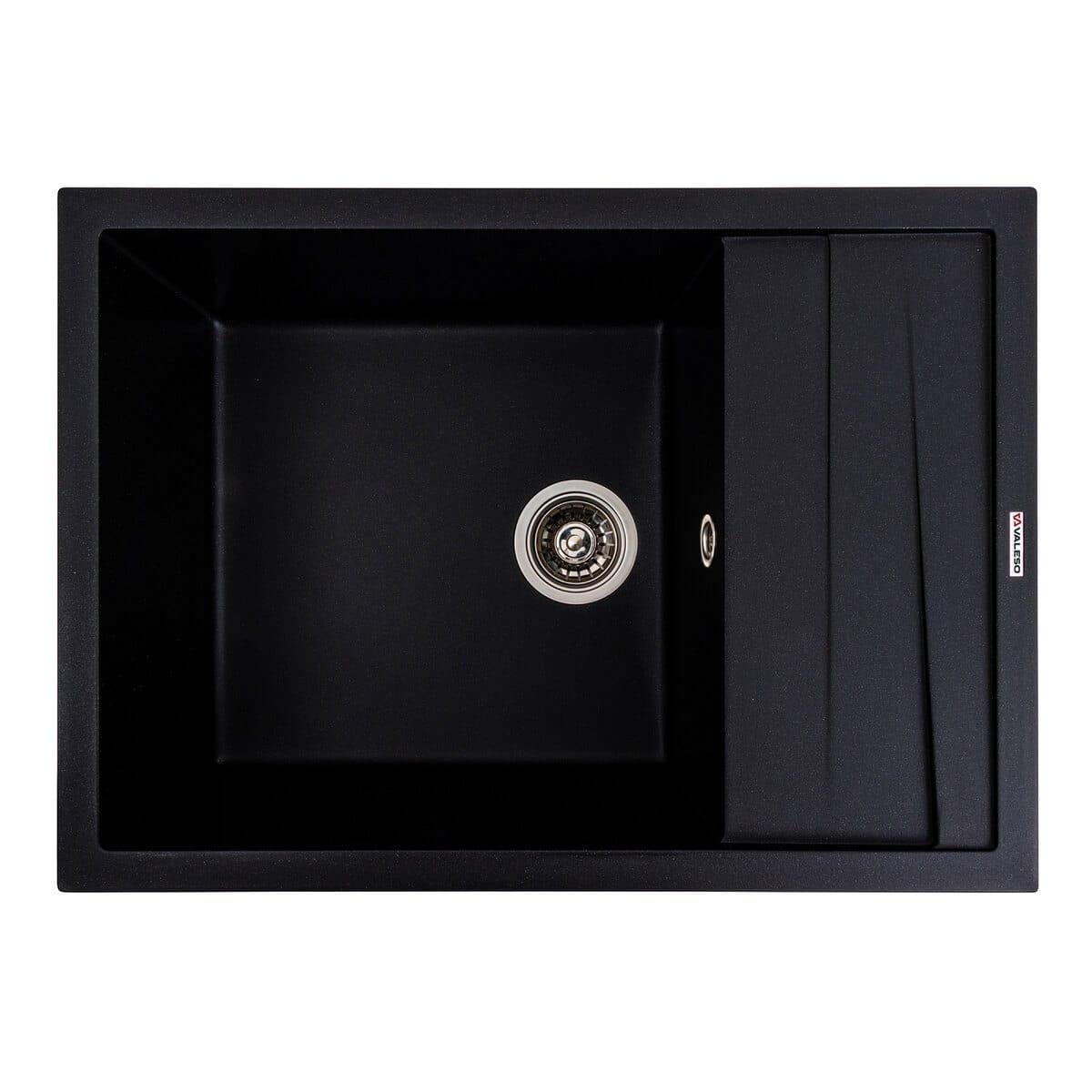 Мойка гранитная Valeso CASCADA 700х500 врезная прямоугольная Черный металлик матовый (PLTM-SP000047135)