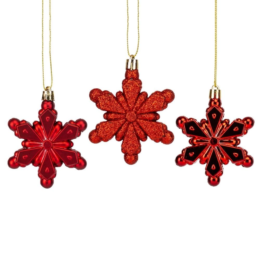 Набір ялинкових іграшок Сніжинки 8 см 6 шт. (9125-001)