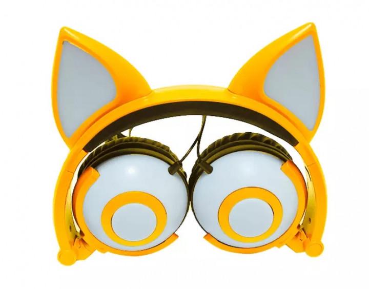 Наушники LINX Bear Ear Headphone с ушками Лисички LED Желтый (SUN2652) Наушники LINX Bear Ear Headphone с ушками Лисички LED Желтый (SUN2652)
