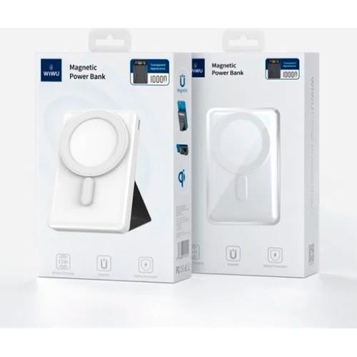 Внешний аккумулятор WiWU JC-20 Magnetic Wireless 10000 mAh White - фото 5