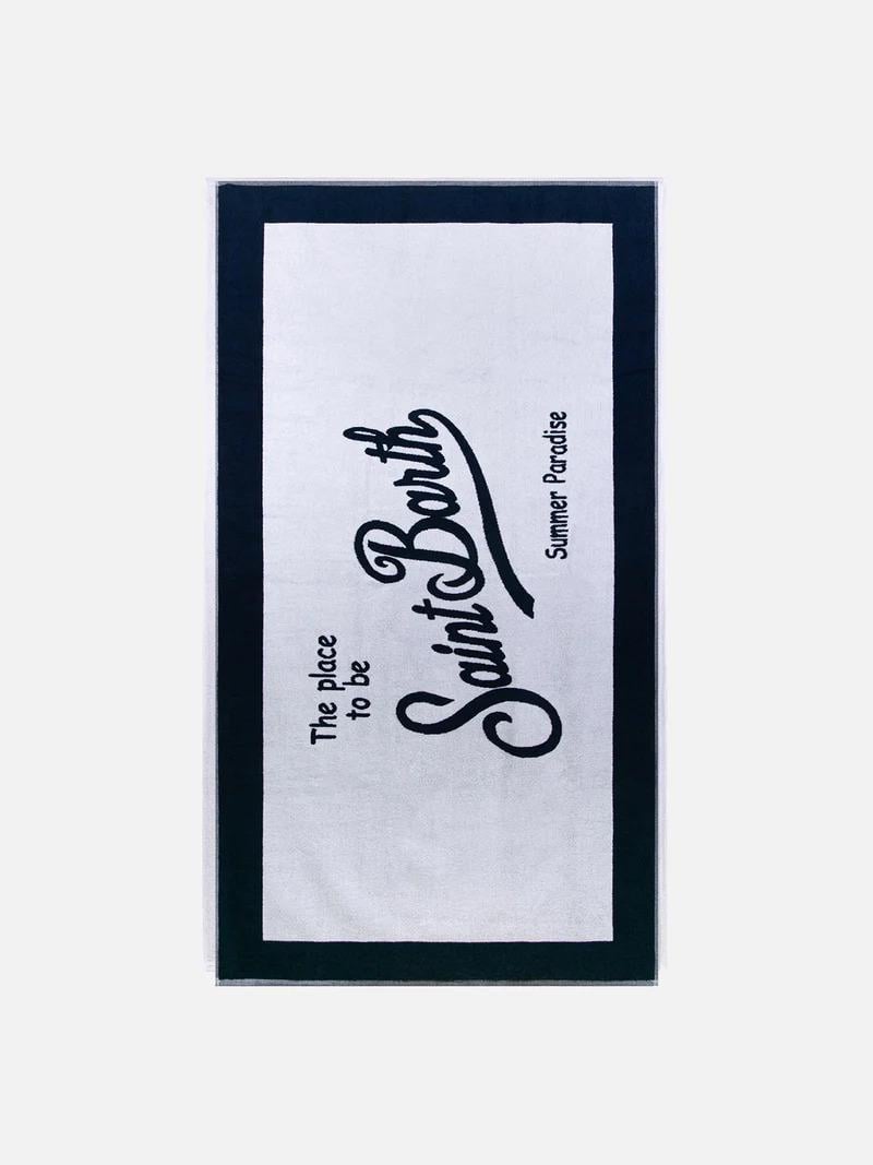 Пляжное полотенце MC2 Saint Barth O/S Белое/Темно-синее (Towel-01F61)
