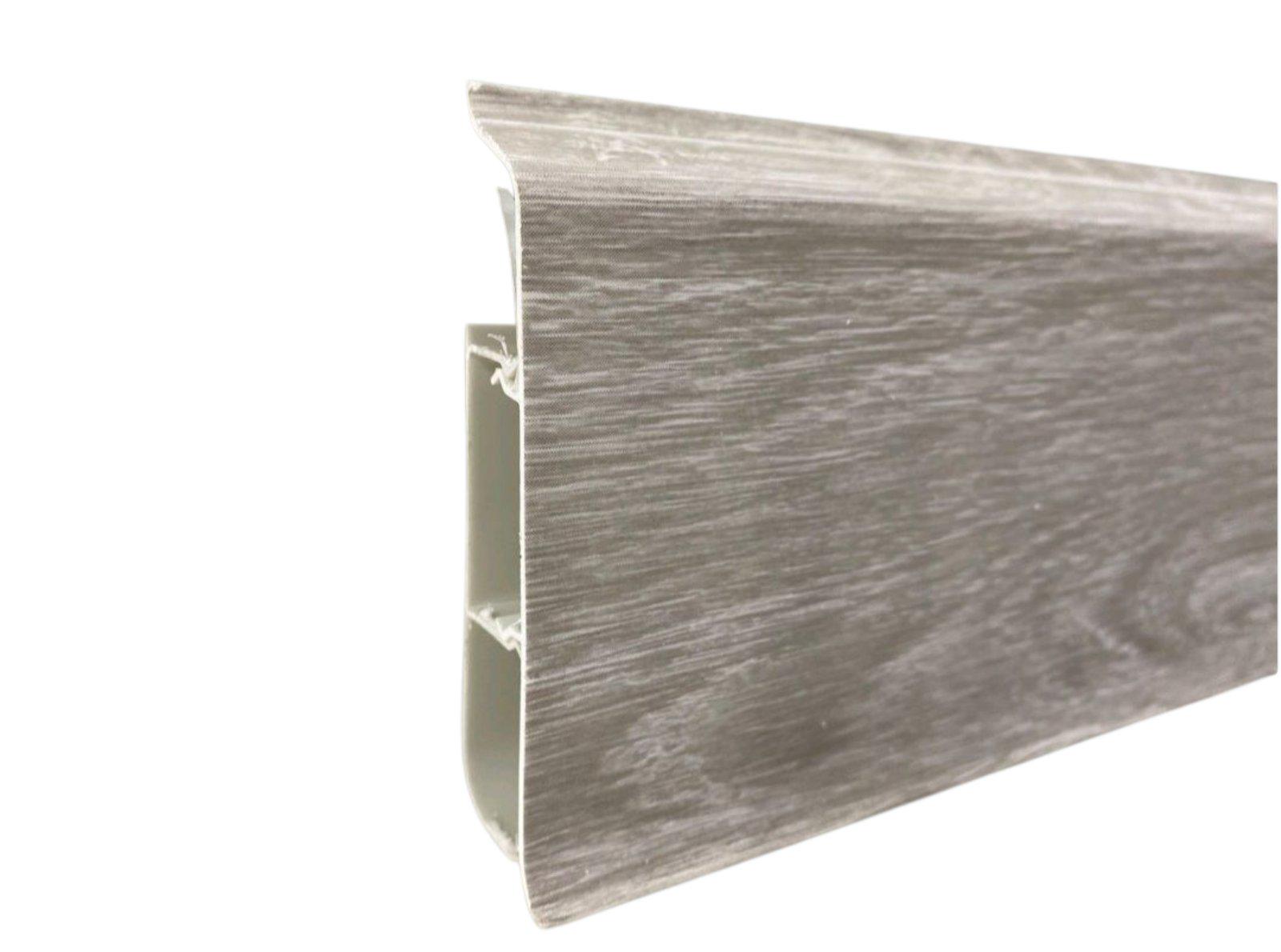 Плінтус КСК Система ПВХ 80х22х2200 мм Дуб сiрий 319