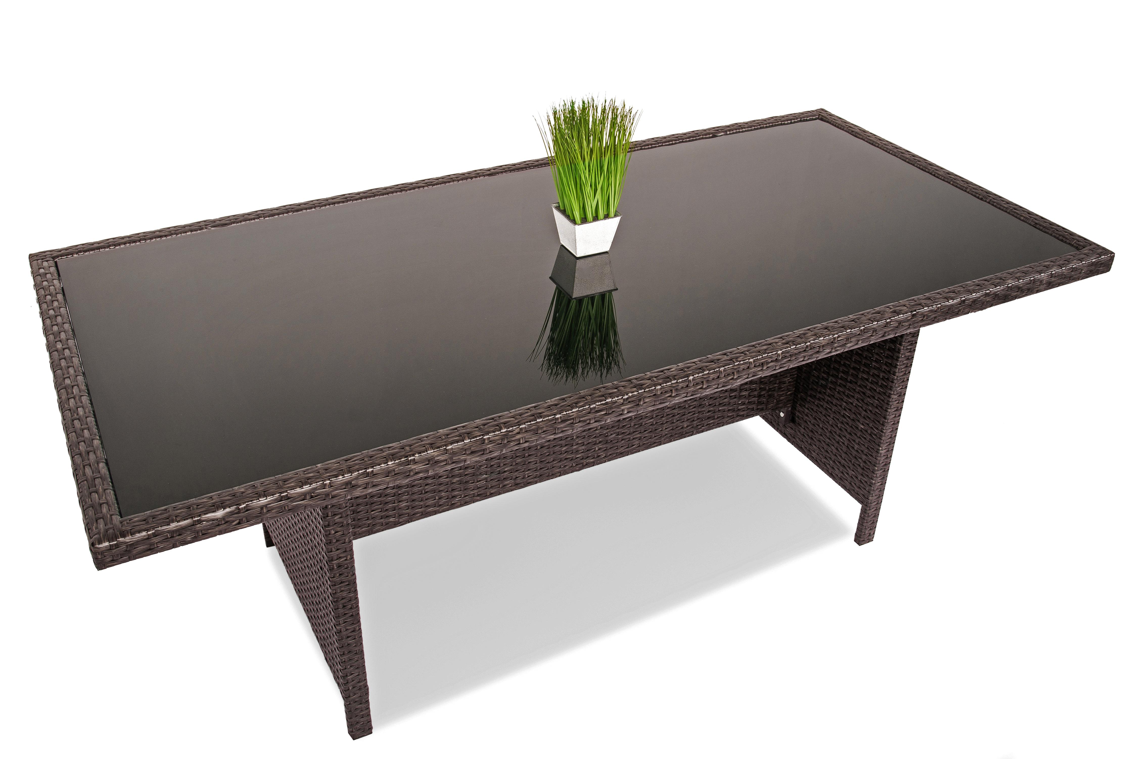 Стол обеденный из ротанга Lounge Loft 190х90x71 см Темно-коричневый (1.4 Brown)