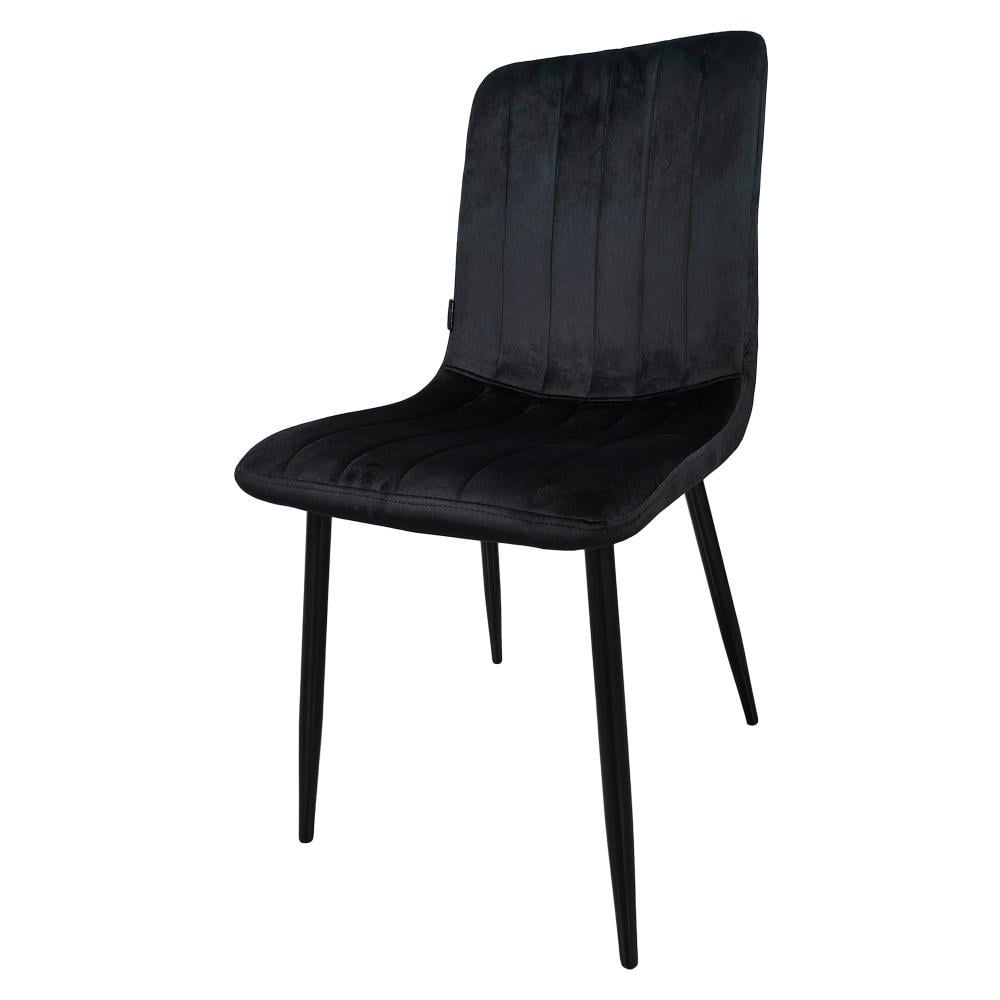 Кресло для кухни Bonro B-423 из велюра на стальных ножках Черный (132-76-42400342)