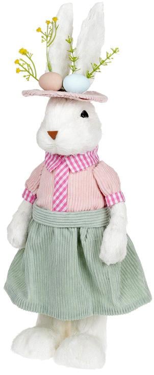 Фигура декоративная Крольчиха в шляпке 18х12х47 см пенопласт (BD-NY27-907)