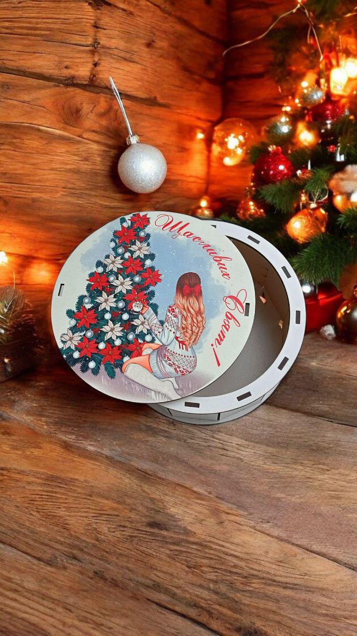 Коробка-бокс дерев'яна під наповнення солодощами для дітей d 15 см (142) - фото 2 Коробка-бокс дерев'яна під наповнення солодощами для дітей d 15 см (142) - фото 2