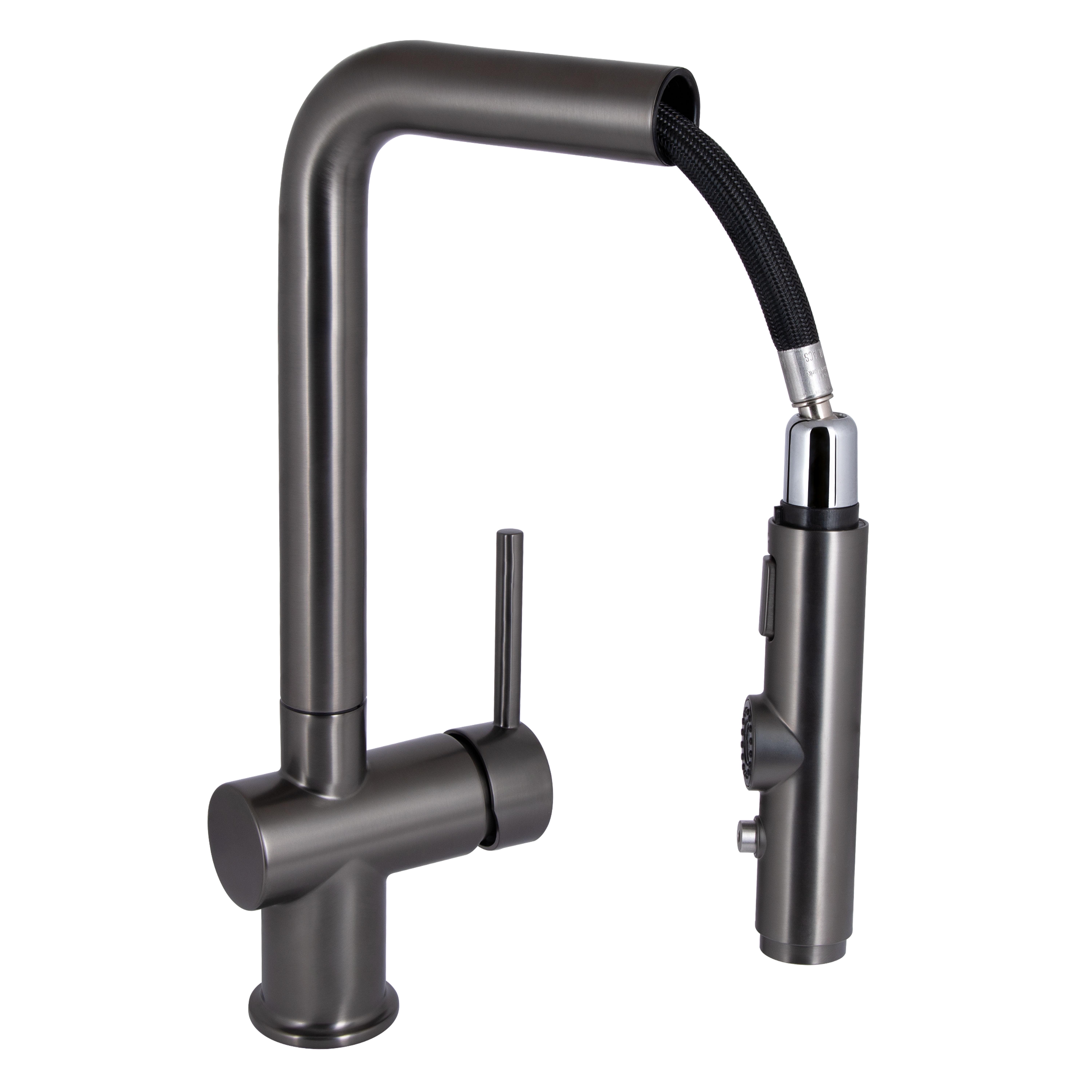 Смеситель для кухни Qtap Rozcesti с выдвижным изливом с подключением для питьевой воды Gunmetal PVD Black (QTROZ367GMB45942) Смеситель для кухни Qtap Rozcesti с выдвижным изливом с подключением для питьевой воды Gunmetal PVD Black (QTROZ367GMB45942)