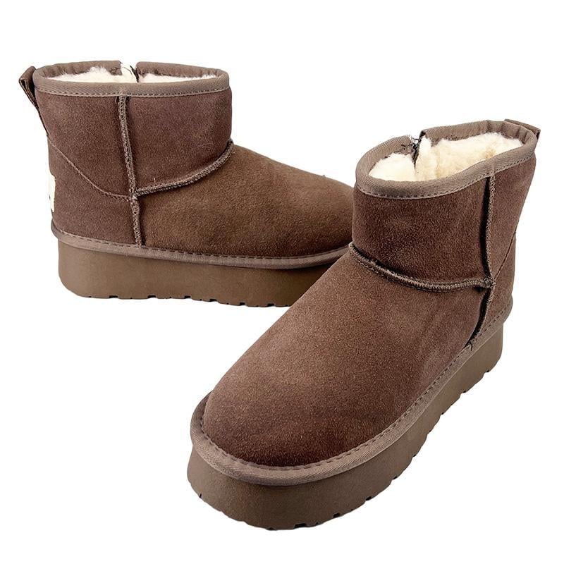 Угги женские замшевые на платформе 50854 p. 36 23-23,5 см Коричневый - фото 2