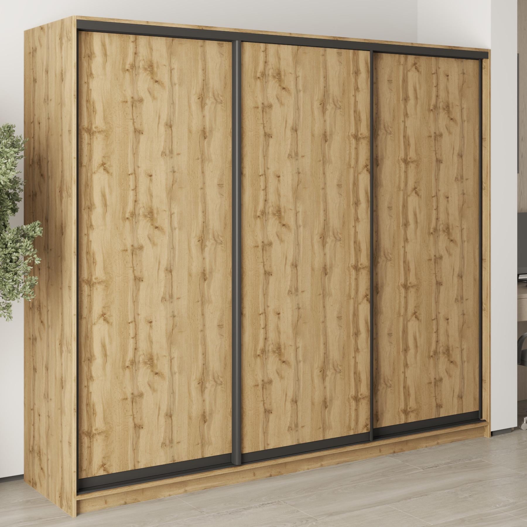 Шкаф-купе трехдверный MebelStar Уни BG 3 ДСП 240x45x210 см Дуб тахо (MBS-7960) Шкаф-купе трехдверный MebelStar Уни BG 3 ДСП 240x45x210 см Дуб тахо (MBS-7960)