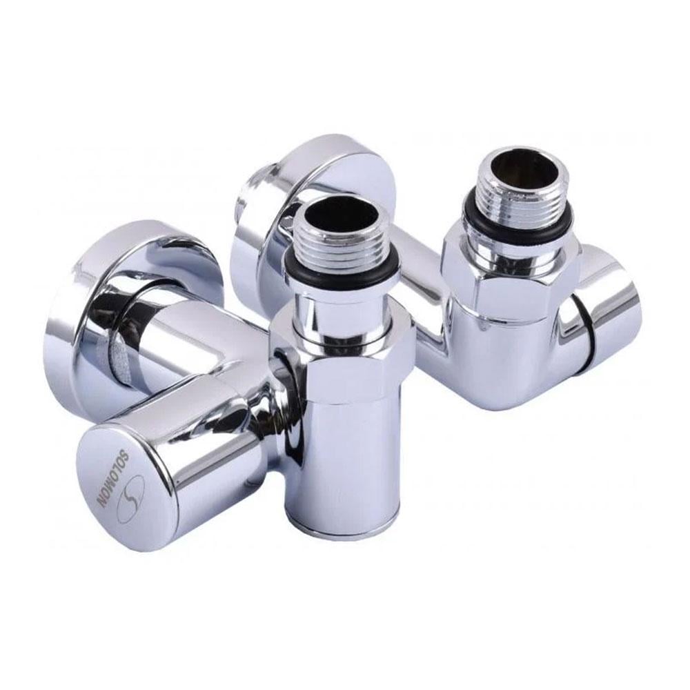 Кран вентильний кутовий Solomon Lux 7777-Ten 1/2" 2 шт. Хром (332864)