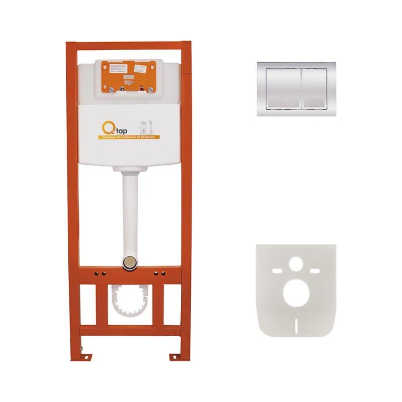 Набор инсталляция 4в1 Q-tap Nest ST с квадратной панелью смыва QT0133M425M06028CRM