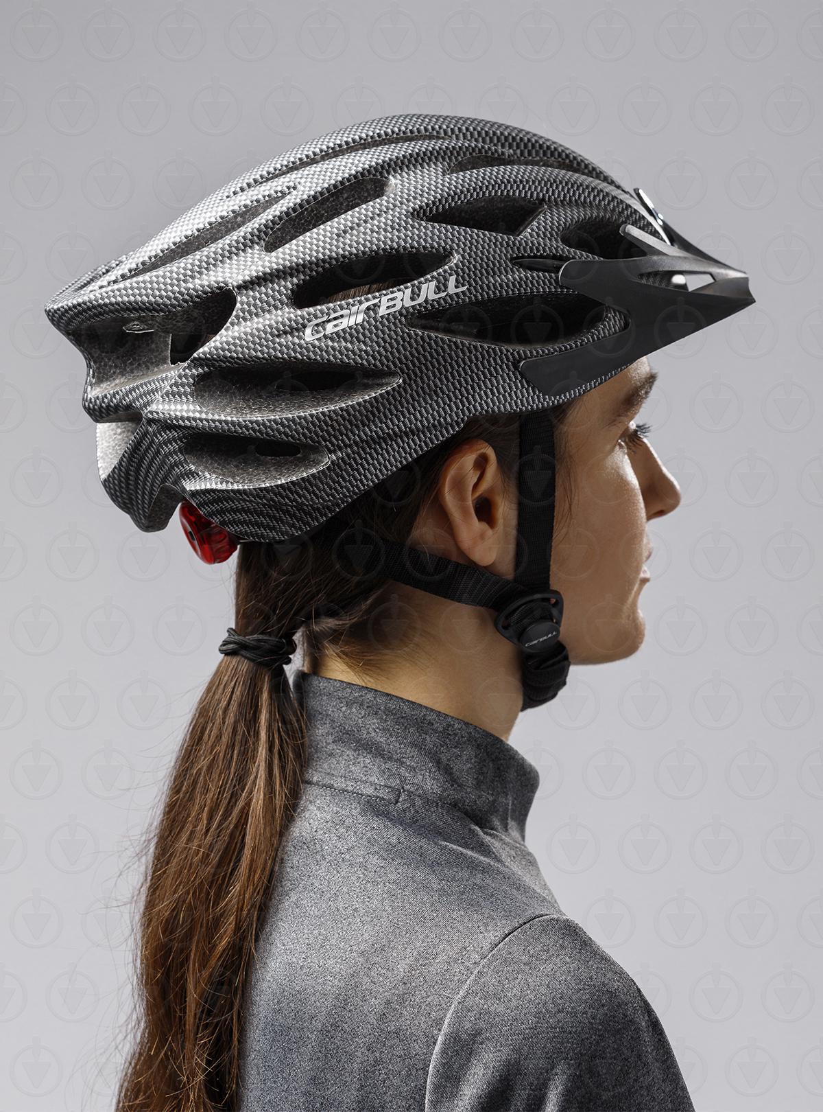 Велошлем з візором та ліхтарем унісекс Cairbull Сірий 73586) - фото 9