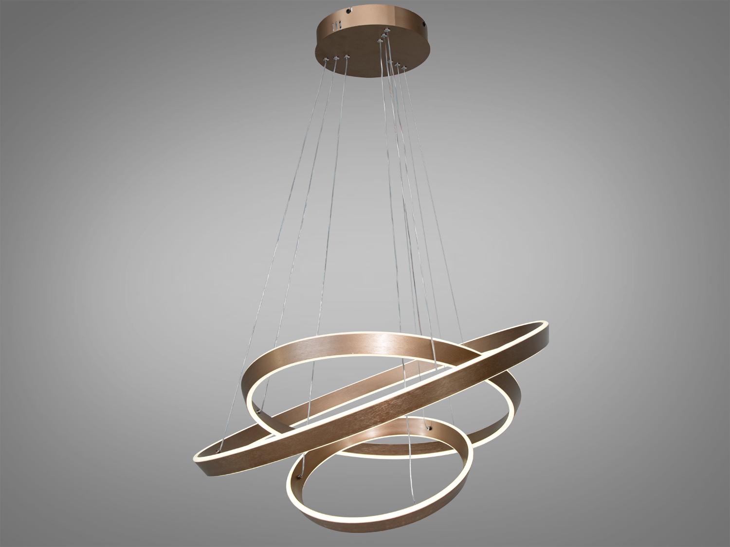 Люстра подвес LED с диммером и пультом ДК 260 Вт Коричневый (5153/800+600+400CF)