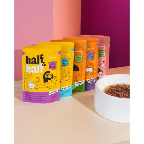 Корм вологий Half&Half для дорослих котів з качкою 100 г - фото 5 Корм вологий Half&Half для дорослих котів з качкою 100 г - фото 5