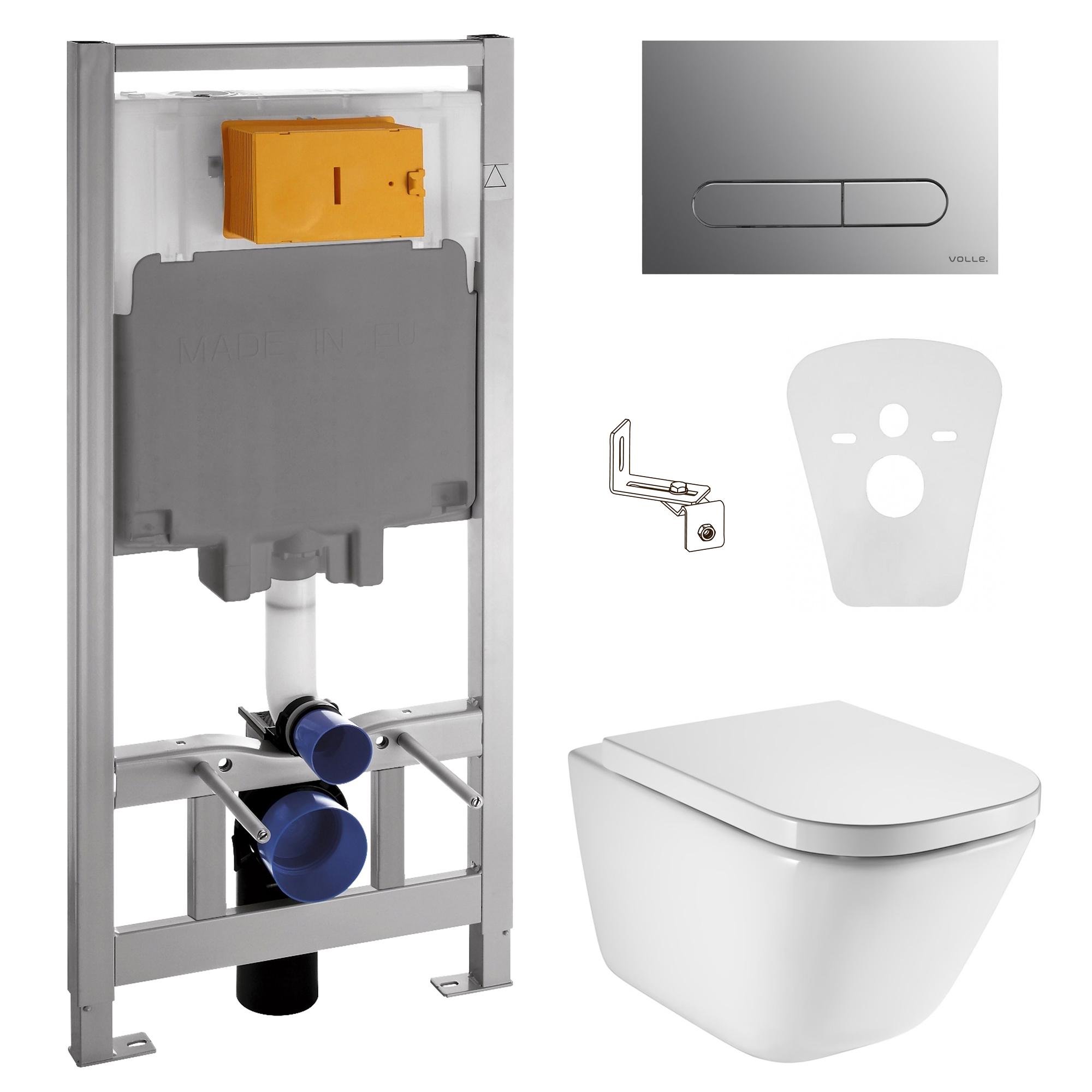 Комплект инсталляции VOLLE MASTER A34H47C000+141515 с унитазом кнопка Хром (72185)