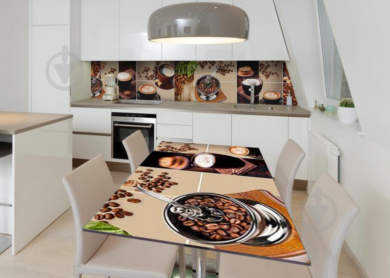 Наклейка 3Д виниловая на стол Zatarga «Карамельный кофе» 600х1200 мм для домов, квартир, столов, кофейн, кафе